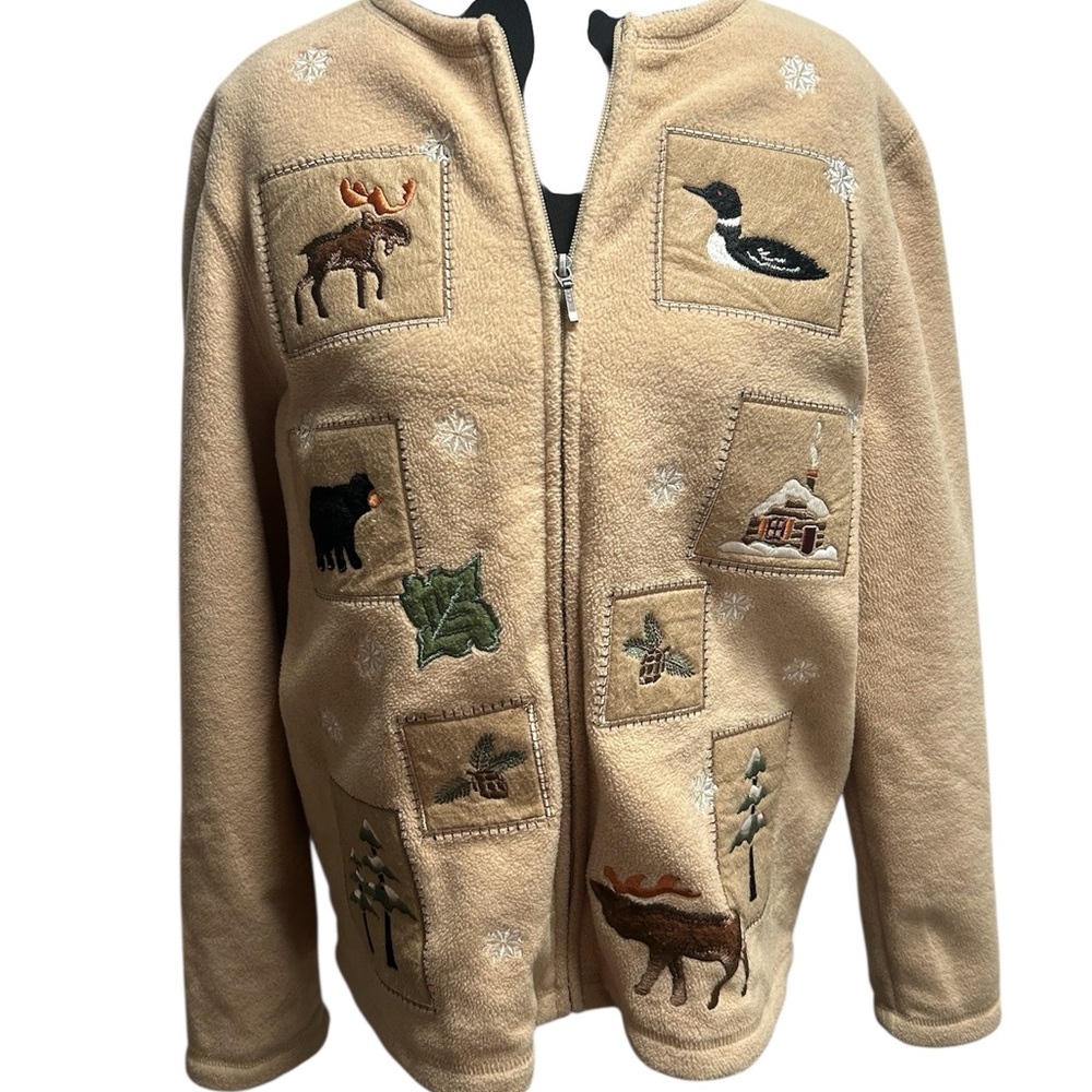 Croft & Barrow Tan Outdoor Cottage Core Fleece Jacket Size Large